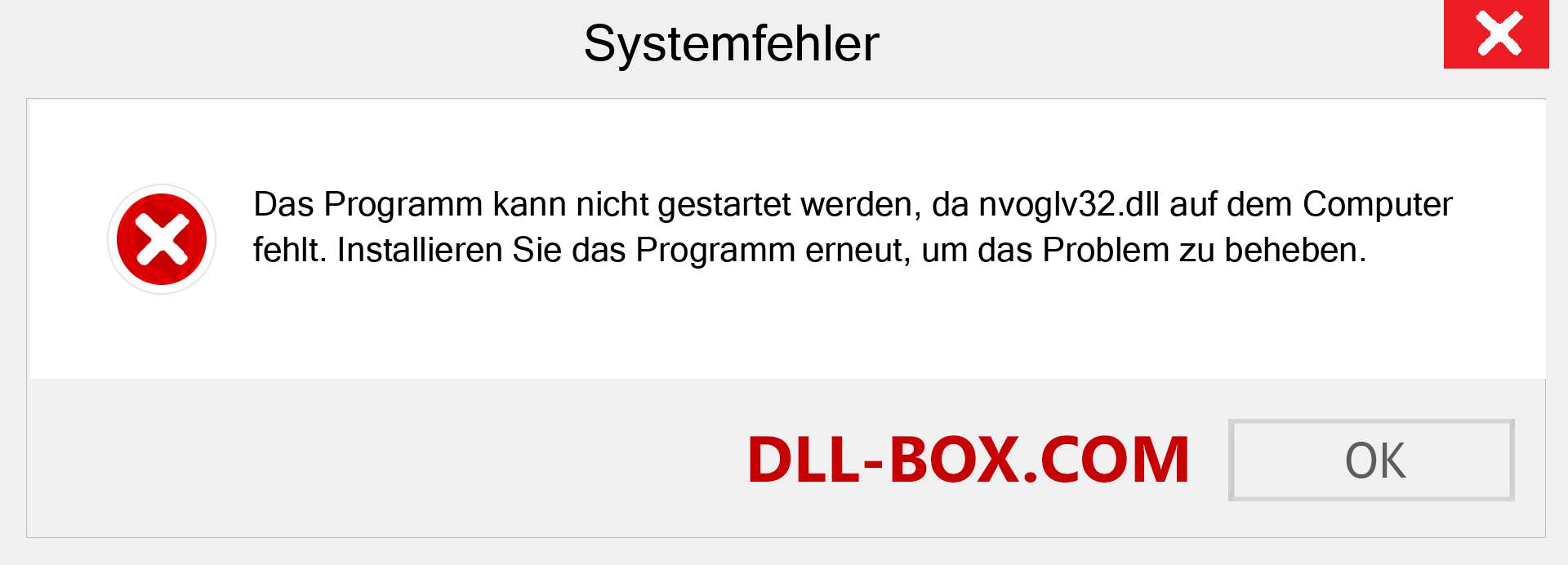 nvoglv32.dll-Datei fehlt?. Download für Windows 7, 8, 10 - Fix nvoglv32 dll Missing Error unter Windows, Fotos, Bildern